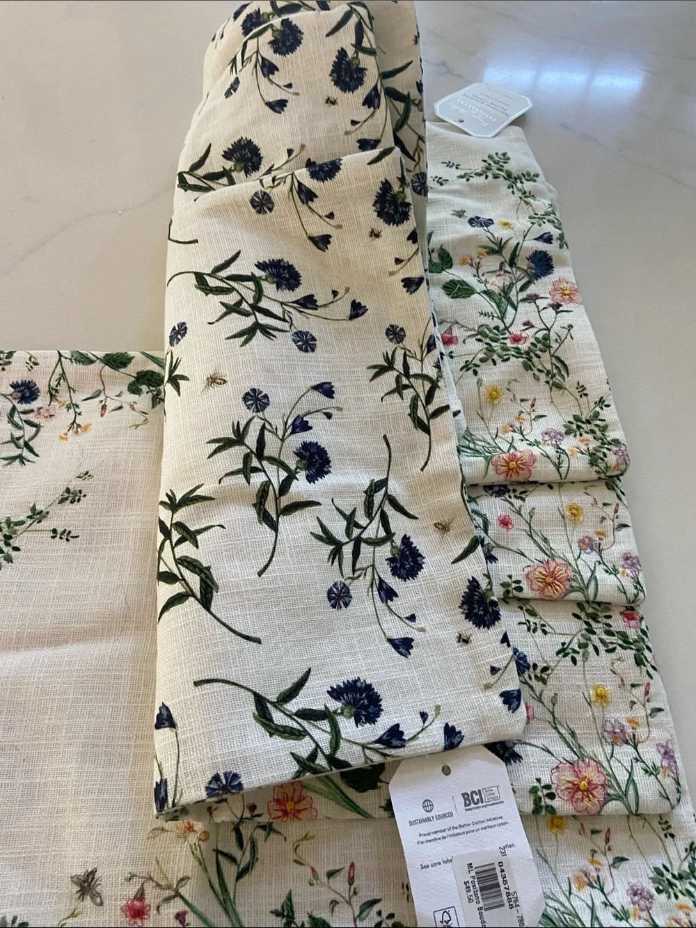 Pottery Barn Cream Floral Embroidered pillow covers - Set of 4